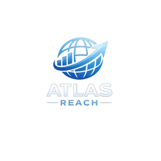 Atlas Reach logo — navy mountain peak with upward arrow